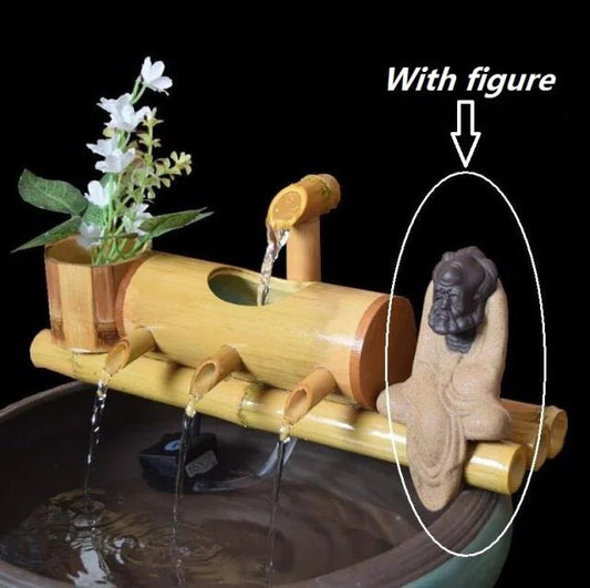Bamboo Aquarium Water Recycling Feng Shui Decoration Tube - ShopElegancyWith Figure55cmBamboo Aquarium Water Recycling Feng Shui Decoration Tube