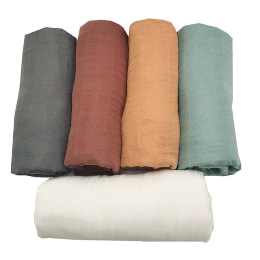 Bamboo Muslin Swaddle Blanket - ShopElegancyGray120x120 CentimeterBamboo Muslin Swaddle Blanket