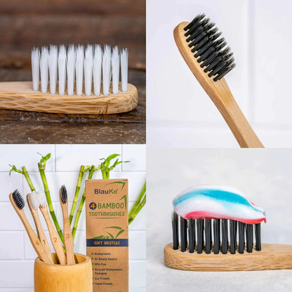 Bamboo Toothbrush Set 4 - Pack - Eco - Friendly, Biodegradable - ShopElegancyToothbrushBamboo Toothbrush Set 4 - Pack - Eco - Friendly, Biodegradable - ShopElegancy