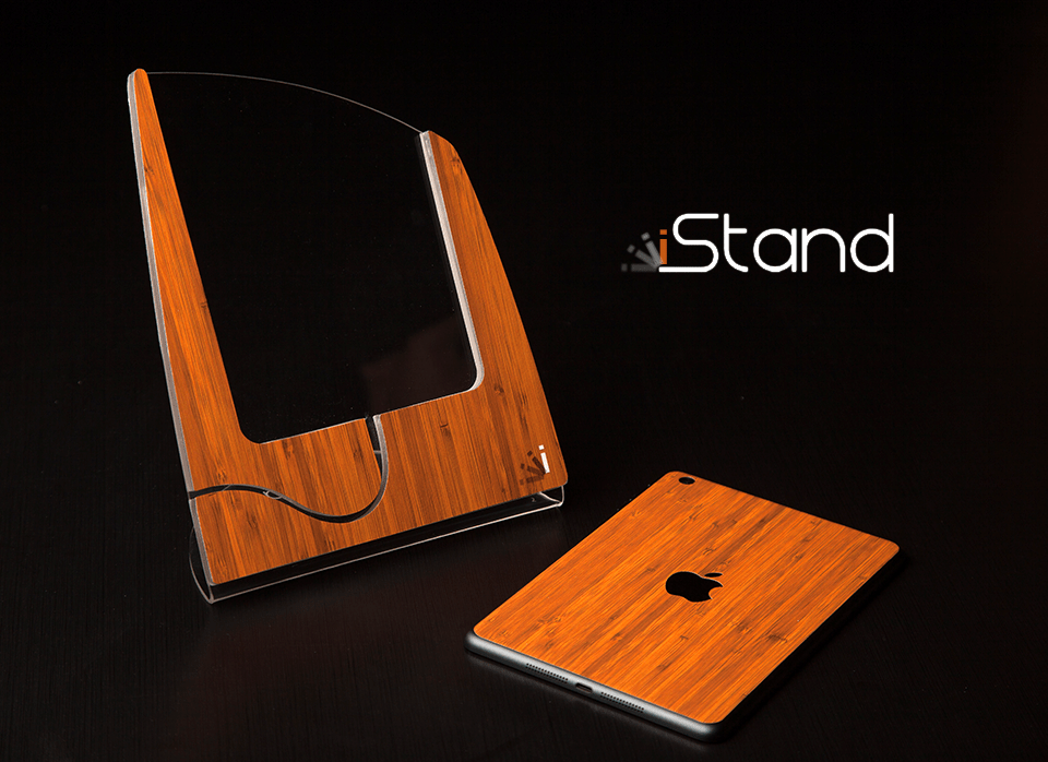 Bamboo Wood iStand for the iPad Mini - ShopElegancyAccessoriesCut Logo out on BackBamboo Wood iStand for the iPad Mini