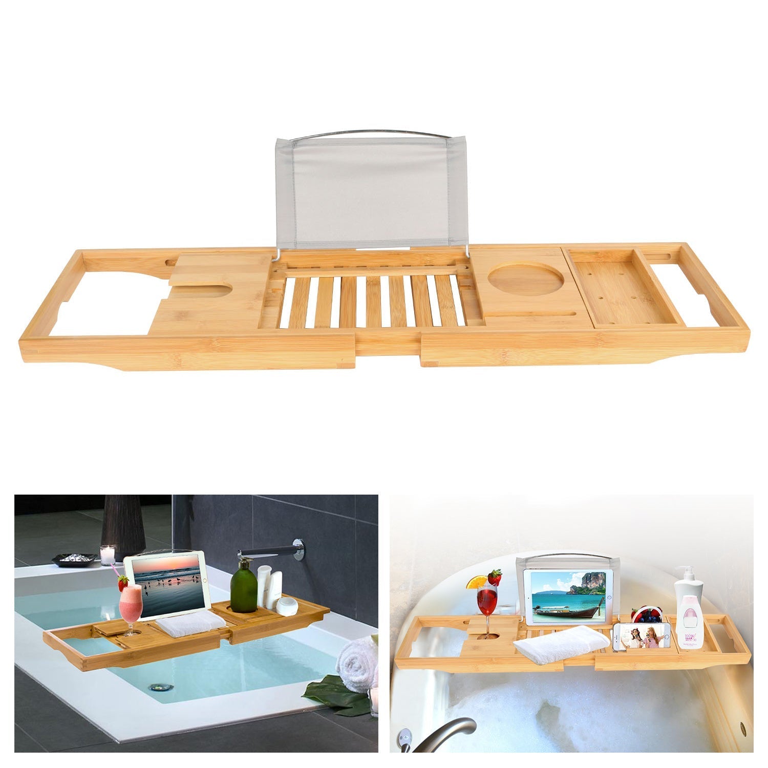 Bathtub Caddy Tray Crafted Bamboo Bath Tray Table Extendable Reading - ShopElegancyFurnitureBambooBathtub Caddy Tray Crafted Bamboo Bath Tray Table Extendable Reading