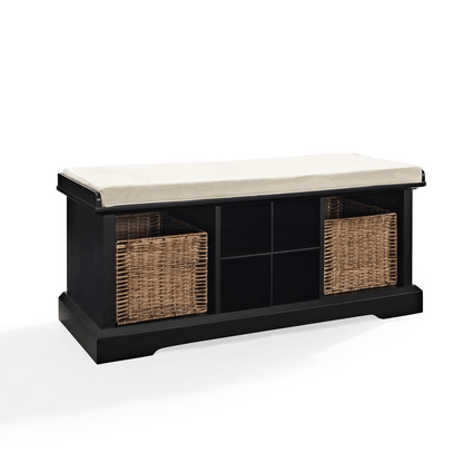 Brennan Storage Bench Black/Tan - Bench, 2 Bamboo Wicker Baskets - ShopElegancy710244200370DefaultBrennan Storage Bench Black/Tan - Bench, 2 Bamboo Wicker Baskets