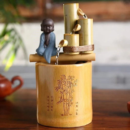 Creative Bamboo Water Fountain - ShopElegancyBamboo ArtMonk 1Creative Bamboo Water Fountain