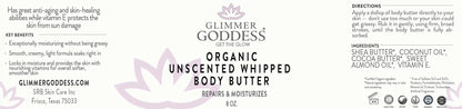 GLIMMER GODDESS® Organic Unscented Whipped Body Butter - ShopElegancyOrganic Unscented Whipped Body Butter8 oz.Organic Unscented Whipped Body Butter - ShopElegancy