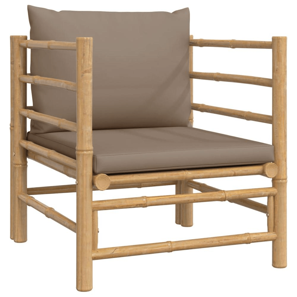 Patio Sofa with Taupe Cushions Bamboo - ShopElegancy8720845725532DefaultPatio Sofa with Taupe Cushions Bamboo