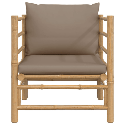 Patio Sofa with Taupe Cushions Bamboo - ShopElegancy8720845725532DefaultPatio Sofa with Taupe Cushions Bamboo