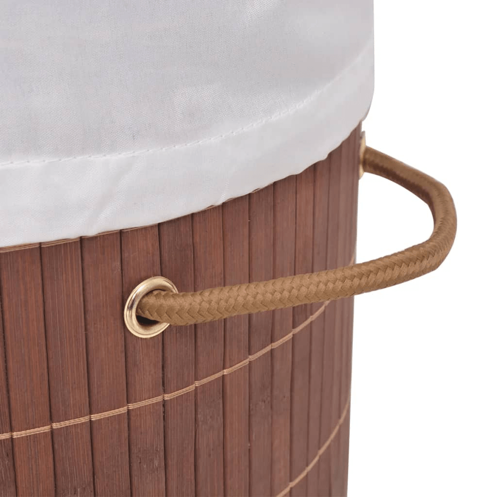 vidaXL Bamboo Laundry Bin Oval Brown - ShopElegancy8718475587286BrownvidaXL Bamboo Laundry Bin Oval Brown