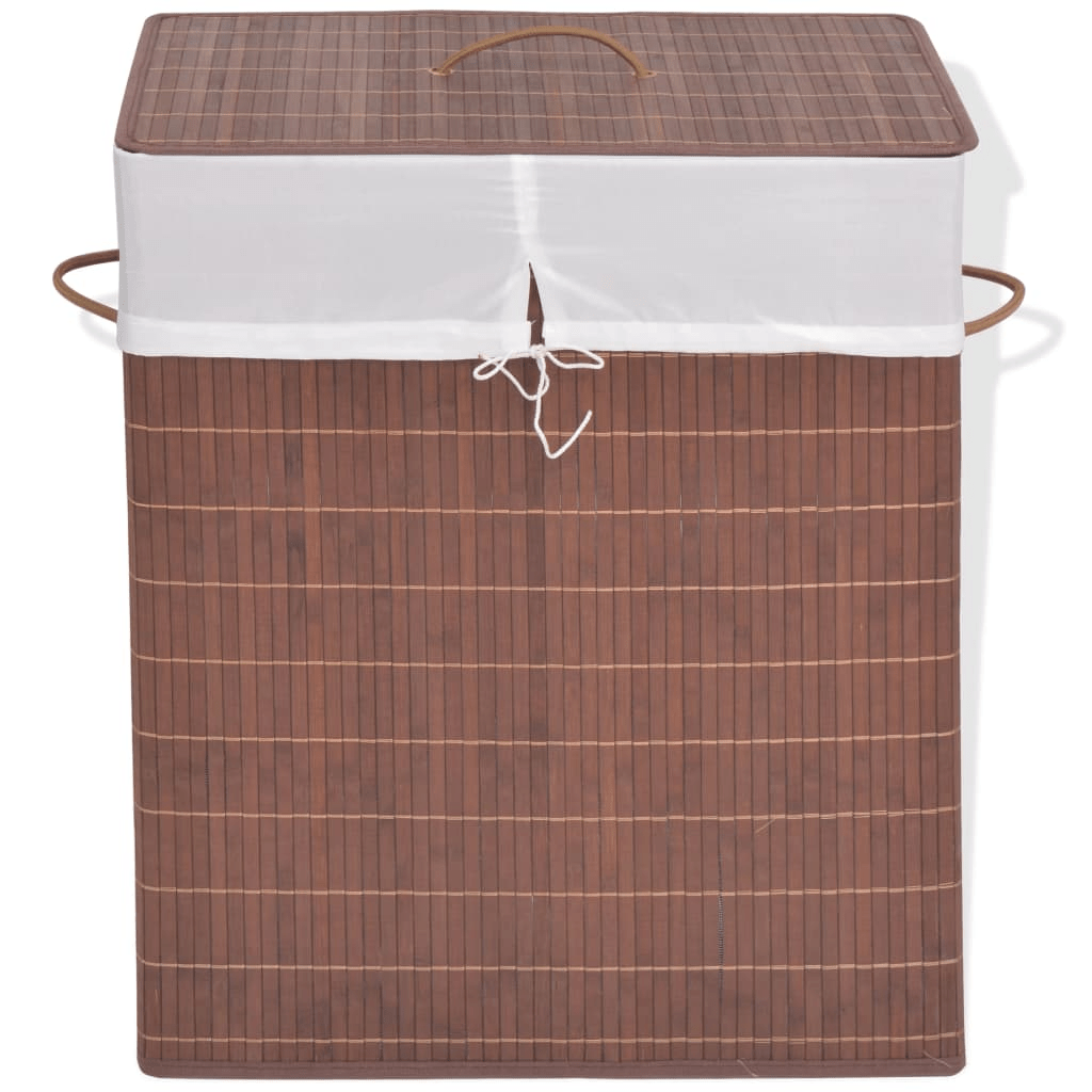 vidaXL Bamboo Laundry Bin Rectangular Brown - ShopElegancy8718475587279BrownvidaXL Bamboo Laundry Bin Rectangular Brown