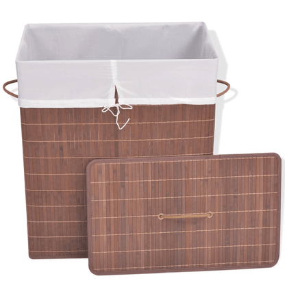 vidaXL Bamboo Laundry Bin Rectangular Brown - ShopElegancy8718475587316BrownvidaXL Bamboo Laundry Bin Rectangular Brown