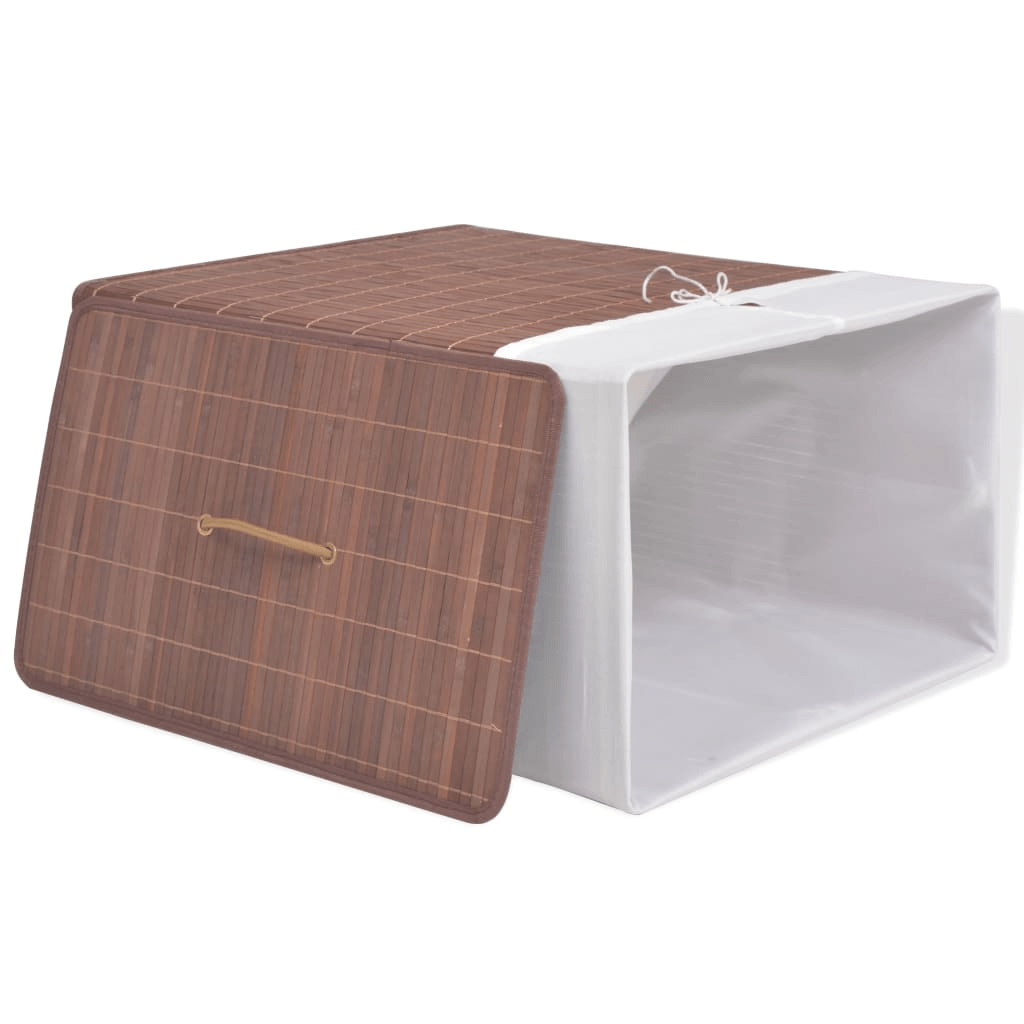 vidaXL Bamboo Laundry Bin Rectangular Brown - ShopElegancy8718475587279BrownvidaXL Bamboo Laundry Bin Rectangular Brown