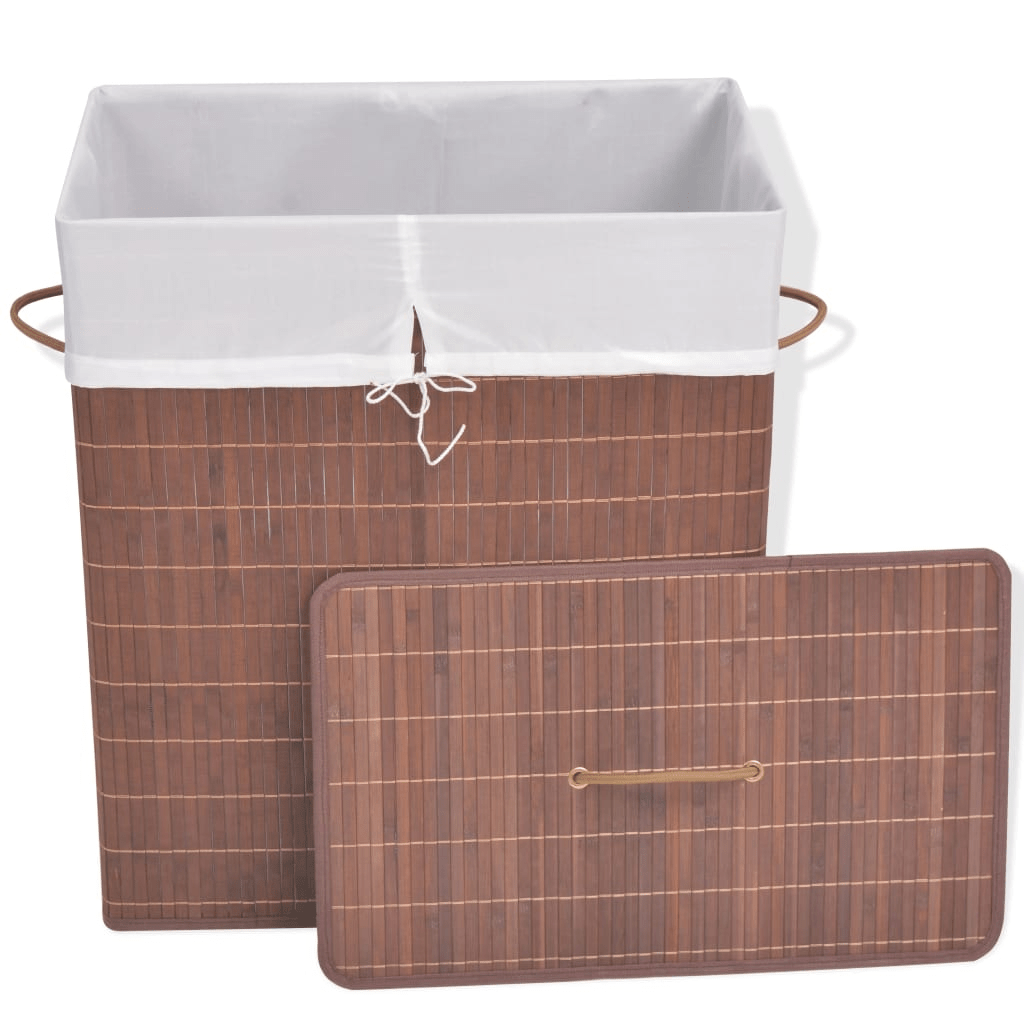 vidaXL Bamboo Laundry Bin Rectangular Brown - ShopElegancy8718475587279BrownvidaXL Bamboo Laundry Bin Rectangular Brown