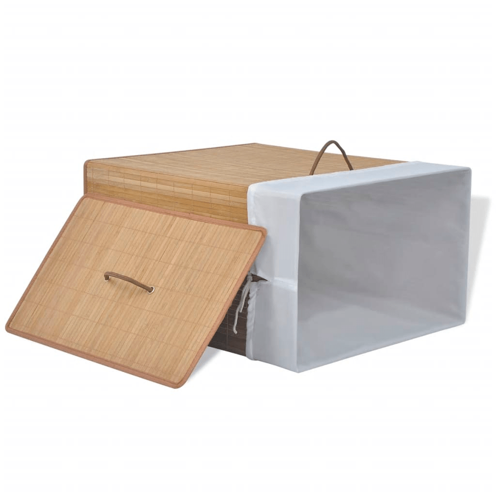 vidaXL Bamboo Laundry Bin Rectangular Natural - ShopElegancy8718475587293BrownvidaXL Bamboo Laundry Bin Rectangular Natural