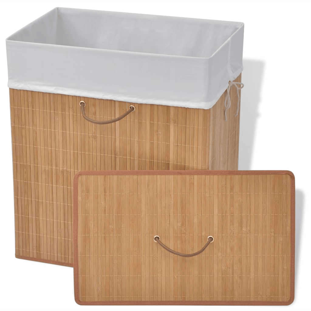 vidaXL Bamboo Laundry Bin Rectangular Natural - ShopElegancy8718475587293BrownvidaXL Bamboo Laundry Bin Rectangular Natural