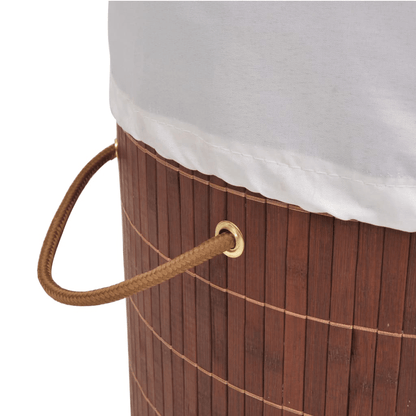 vidaXL Bamboo Laundry Bin Round Brown - ShopElegancy8718475587262BrownvidaXL Bamboo Laundry Bin Round Brown