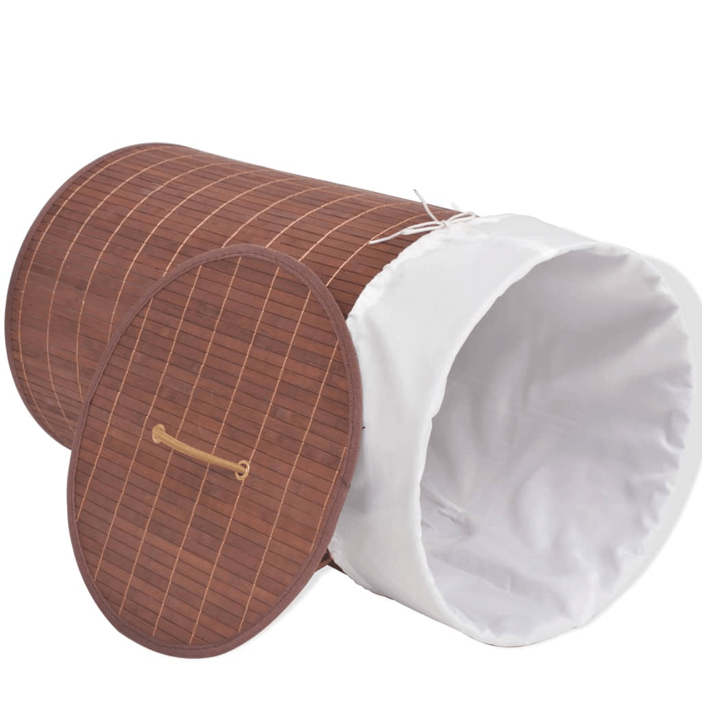 vidaXL Bamboo Laundry Bin Round Brown - ShopElegancy8718475587262BrownvidaXL Bamboo Laundry Bin Round Brown